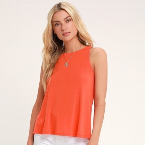 NWT Lulu’s Rosella Coral Tank Top - Picture 3 of 6